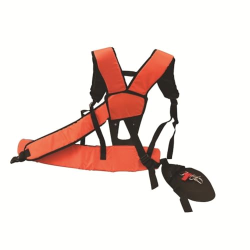 Arnés para desbrozadora con almohadilla ergonómica y correas dobles naranjas