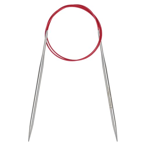 Coopay Agujas circulares de 4,0 mm, agujas de tejer circulares de 80 cm de acero inoxidable con cable flexible, aguja redonda de metal firme para tejer calcetines, suéteres, guantes, bufandas