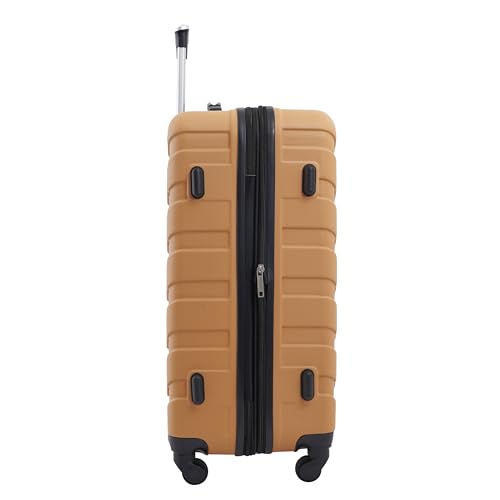 Image of Wrangler 4 Piece Miami Luggage and Packing Cubes Set, Amber Gold