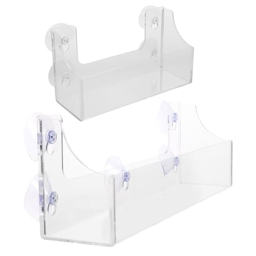 FONDOTIN Estante Organizador para Refrigerador Ventosa 2 Piezas, Soporte Acrílico Transparente sin Perforación, Pequeño y Grande 8 Botellas, Ahorro de Espacio para Cocina y Tienda
