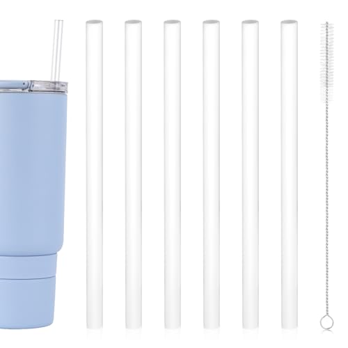 6 pièces Pailles de remplacement Ello Port 40oz, Pailles réutilisables sans BPA avec brosse nettoyante