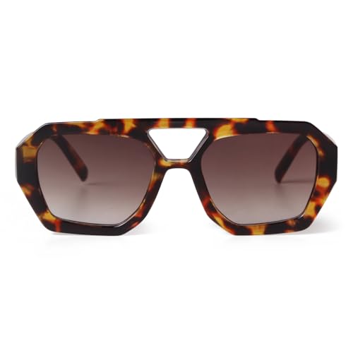 Image of ADE WU Rectangle Sunglasses for Women Men Retro 90s Sunglasses Trendy Black Tortoise Shell Glasses Y2K