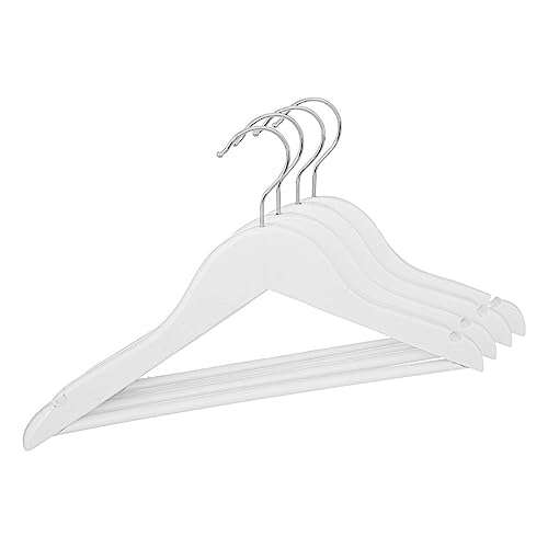 Atmosphera - Lot de 4 cintres en Bois L32cm Blanc