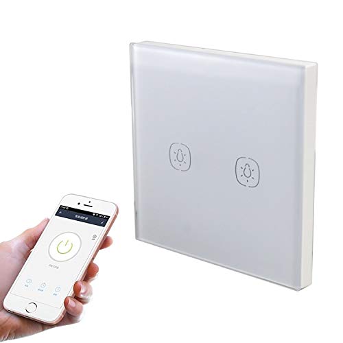 Interrupteur mural intelligent 2 boutons 2.4G panneau verre