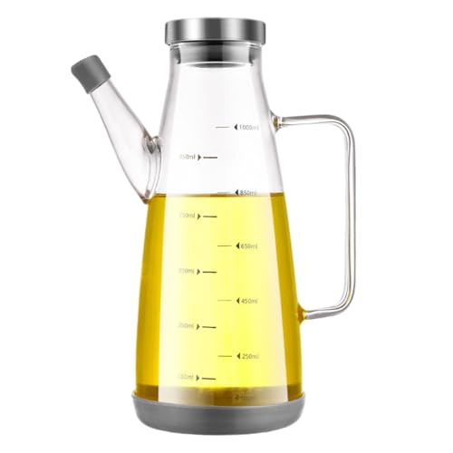 Botella de aceite de cristal de 1000 ml con base de corcho ideal para vestir tu mesa de comedor 2