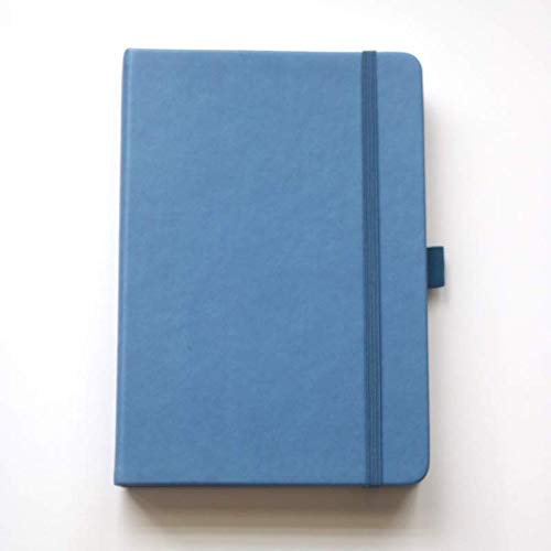 harpeth trading hardcover notebook journal a5 (5.65 x 8.5) - pu leather, 150gsm unlined ivory paper, 192 pages, thick paper, inner pocket, elastic closure, pen holder, bookmark, (navy)