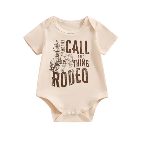 Image of SAYOO Western Baby Girls Boys Bodysuit Clothes Country Cowboy Cowgirl Funny Cute Infant Creeper One-Piece Baby Bodysuit