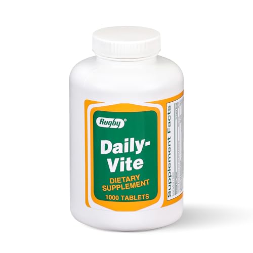 Rugby Daily-Vite Multivitamin Tablets, Gluten-Free Dietary Supplement for Adults, Supports Overall Health, No Artificial Flavors - 1000 Count (1 Pack)