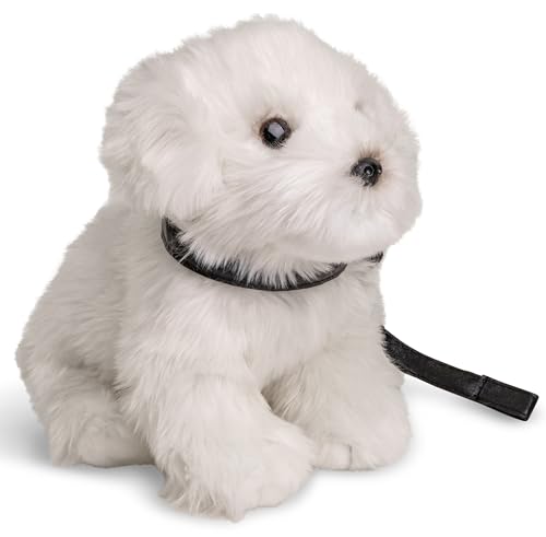 Uni-Toys - Malteser (mit Leine) - 26 cm (Länge) - Plüsch-Hund, Haustier - Plüschtier, Kuscheltier