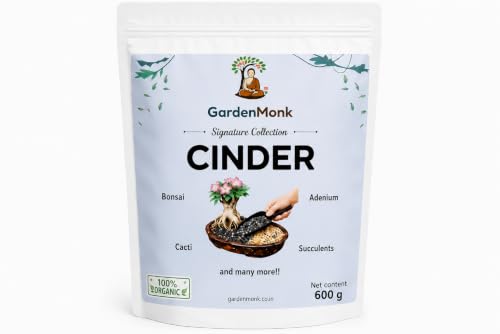 Cinder for Gardening | Washed and Sun-Dried | Grade A Coal-Based Multi-Mineral (Black, Grey, Iron Brown) | 2-8 mm Size | for Bonsai, Succulents, Cactus, Soil Mix and Roses (600 Grams)