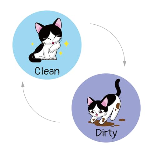 Imán de Lavavajillas Limpio Sucio con Diseño de Gato
