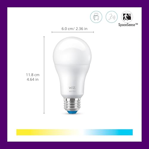 Image of WiZ 60W A19 Tunable White LED Smart Bulb - Pack of 1 - E26- Indoor - Connects to Your Existing Wi-Fi - Control with Voice or App + Activate with Motion - Matter Compatible