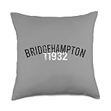 Bridgehampton 11932 The Hamptons LI Long Island NY New York South Fork Vintage Retro Design 100% spun-polyester fabric Double-sided print Filled with 100% polyester and sewn closed Individually cut and sewn by hand Spot clean/dry clean only