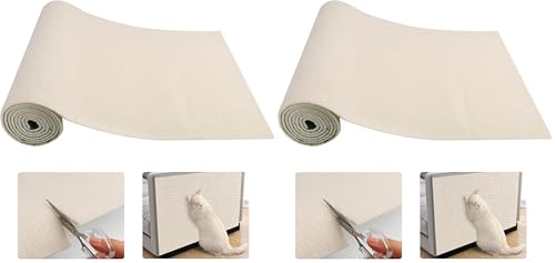 Protection canapé anti griffe chat : tapis griffoir découpable beige x2 - 9