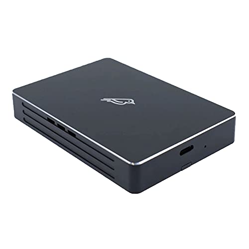 Fledging Shell Thunder SSD TB3 Enclosure (2TB) with Active Cooling - PCIe NVMe Portable External Enclosure m2 to TB3, Black