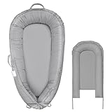 Atrooper Baby Lounger Cover for Boys and Girls, Gray 100% Cotton Baby Nest Cover, Breathable Replacement Cover for Infant and Newborn Snuggle Me Lounger, Cover Only