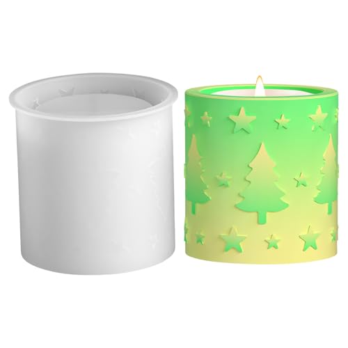 Moldes Navideños Para Resina - Árbol Gofrado Reutilizable Antiadherente Herramientas de Manualidades - Molde De De Navidad Para Tarro De Almacenamiento,Para Jabón, Vela, Epoxi, Decoración Hogar, Niños