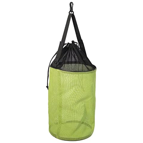 Chuanke 1 Gallon Foldable Fishing Bait Bag Textilene Mesh Net Fishing Bucket Storage Cage Cover
