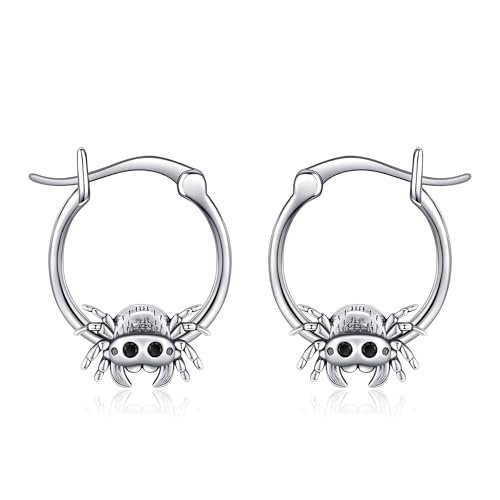 Small Hoop Earrings Sterling Silver Pug/Sugar Glider/Jumping Spider/Chihuahua Dog Hoop Earrings Cute Animal Jewelry for Women