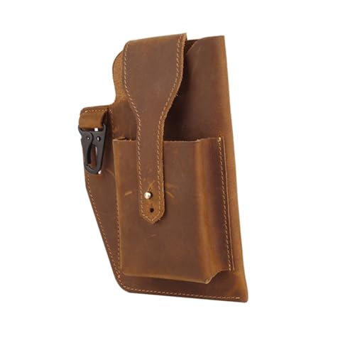 Riñonera masculina de piel para actividades al aire libre cartera portátil para llaves