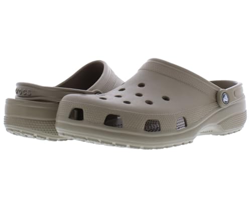 Image of Crocs Classic Clog Unisex Shoes Size 13, Color: Khaki /Forest Brown
