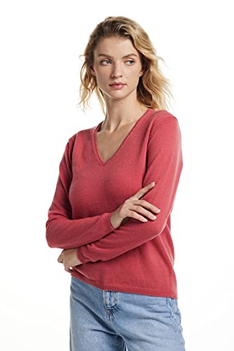 Image of EURKEA Women's V Neck 100% Cashmere Sweater, Long Sleeve Pullover, Winter Top for Women, Gifts Ready