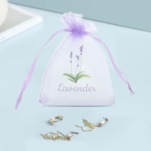 HOLIDYOYO 20 Peças Sachês De Lavanda Com Cordão Bolsa De Organza Sacos De Sachê De Malha Vazios Para