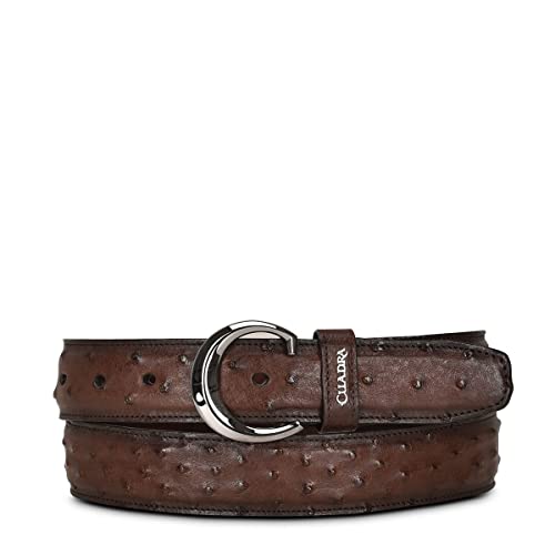 Cuadra Men's Cowboy Belt in Ostrich Leather Brown CS381A1