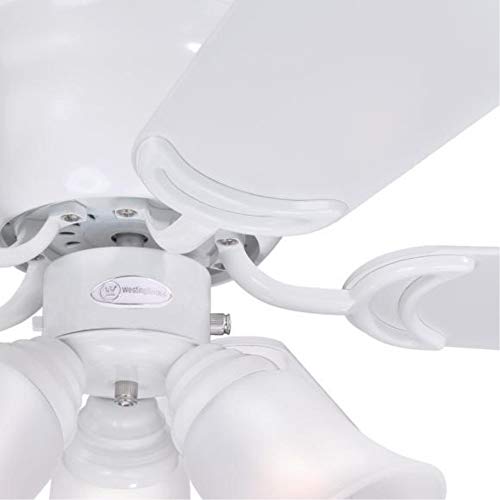 Image of Westinghouse Contempra Trio 42 Inch Ceiling Fan with Light, Indoor White Ceiling Fan for Small Rooms, Reversible Blades White /White Washed Pine, LED Bulbs Included