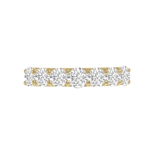 TimeLess Classics 14K Gold Lab Grown Seven Stone Diamond Anniversary Bands and Wedding Rings For Women (Available From 0.50-3 CTW) (Available Ring Size: 4.5 to 10)2