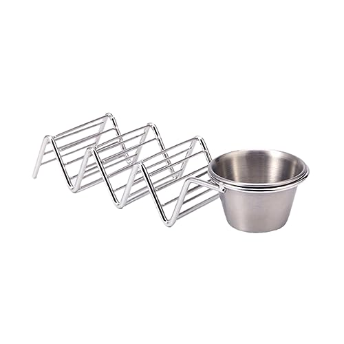 CIYODO 304 Taco Holder Taco Rack Taco Stand up Holders Taco Tray Holder Bandejas Para Comida Burrito Tortillas Comal for Tortillas Taco Shell Tray Taco Shell Stand Holders Taco Server