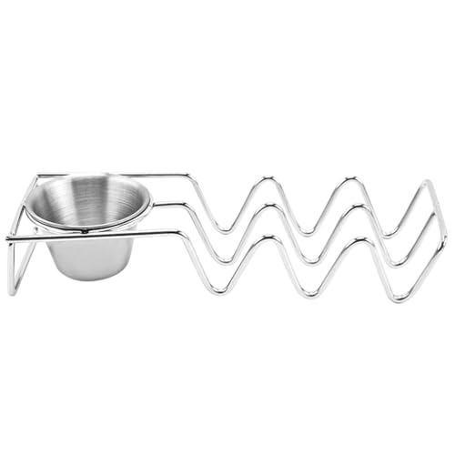 HOLIDYOYO Taco Holder Stand with Salad Cup Stainless Steel Taco Rack Truck Tray Oven Safe for Baking Dishwasher and Grill Safe