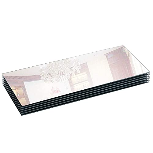 Murrey Home Mirror Plate 5"X12" Square Wall Mounted Mirror, Frameless Mirror Tiles For Wall Ceiling Candle Tray Wedding Centerpieces For Table, Set Of 12, 2Mm #TOP8