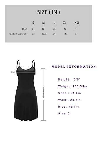 LifeBest Women's Full Slips Cami Long Spaghetti Strap Under Dress Nude