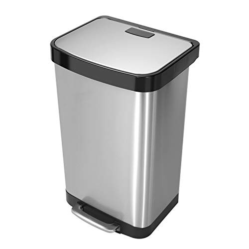 Caneca de basura rectangular de acero inoxidable 14.5 gal