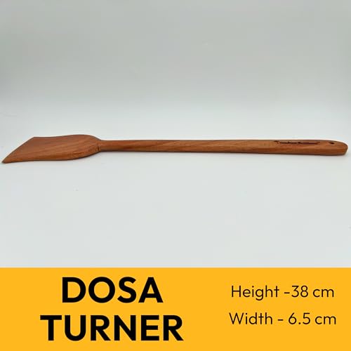 Image of Cooker&Mixer Neem Wooden Flip /Spatula /Ladle for Cooking Dosa /Roti /Chapati | Kitchen Tools | No Harmful Polish | Handmade | Cookware (Dosa Combo)