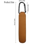 MEISO 3 Stück Kinderwagen Organizer Haken Clip, Anti-Rutsch Universale Passform, Leder karabiner Kinderwagen taschenhalter Organizer Hakenclip für Einkaufs, Umkleide und Windel Taschen（Braun）