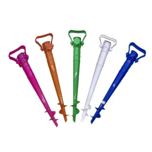 3pcs Ancla para Sombrilla de Playa,Pincho Sombrilla Playa,Soporte Sombrilla de Playa, Longitud 43 cm, Soporte de Alta Resistencia con Tornillo de Fijación, Multicolor