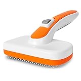 Self Cleaning Slicker Brush for Dogs, Cats Deshedding Grooming Tool, Skin Friendly, Remove Loose Shedding Hair, Glides Naturally without Pulling (Orange)
