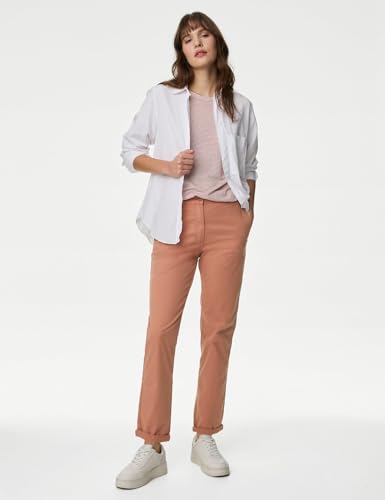 Image of Marks & Spencer Cotton Rich Tea Dyed Slim Fit Chinos