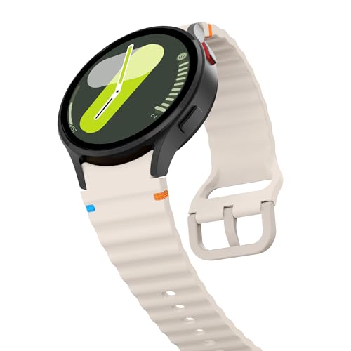 Image of WRIGSS Silicone Strap Compatible with Samsung Galaxy Watch 7 6 5 4 FE Original Style Wavy Smart Watch Straps For Men Women, 40mm 44mm Standard & Classic