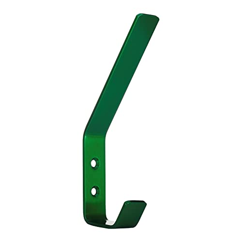 SOTECH Kleiderhaken Loxten 142 x 20 x 45 mm grün, Garderobenhaken aus echt Edelstahl, Wandhaken mit 3 mm Materialstärke, Jackenhaken mit abgerundeten Kanten