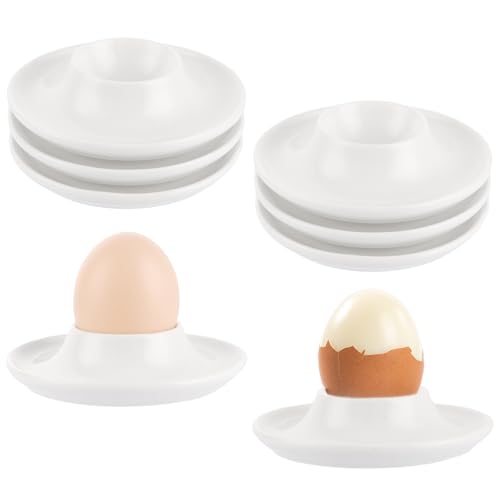 Oungy 8 Stück Weiße Eierbecher Porzellan, Weiß Eierbecher Lustig,...