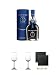 Produktbild GRAN DUQUE D´ALBA - X.O. - 0,7 Liter + 2 Bugatti Nosing Gläser mit Eichstrich 2cl und 4cl + 2 Schiefer Glasuntersetzer eckig ca. 9,5 cm Ø