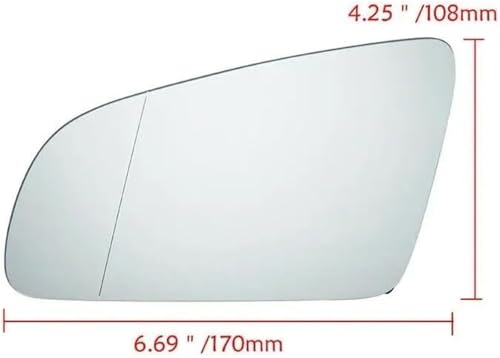 Espejo retrovisor derecho para A4 B6 B7 cristal térmico lateral de puerta conector 2002-2008 2