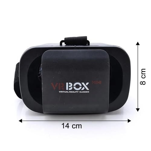 Image of Mini 3D Virtual Reality Headset for Smartphones, Adjustable VR Glasses Compatible with Android & iOS Mobile, Lightweight with Adjustable Head Strap, Black, 1 Piece