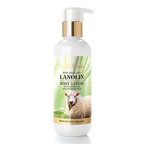Wild Ferns Lanolin Body Lotion with Avocado & Rosehip Oils, 99% Natural, 230ml