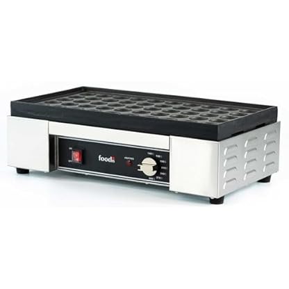 foodis Poffertjes Maker 1800W für 25 leckere Poffertjes - Gastro Poffertjes Maschine mit Temperaturregulierung 140-300°C - Mini Pfannkuchen Gerät, Poffertjesmaker
