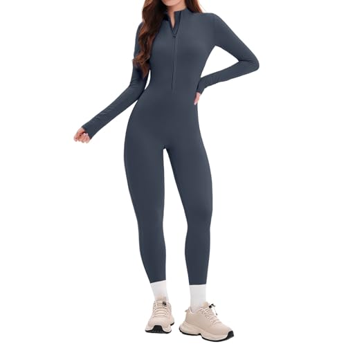Combinaison de jogging femme longue et vêtement de yoga stretch zippé