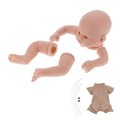 FOKH Unvollendetes Reborn Puppenset, 19 Zoll unlackiert weiches Silikon DIY Lebensechte Reborn Babypuppensets, Simulation Aussehen Säuglingskleinkind Puppenformteile Set Spielzeug für Anfänger – Bild 7